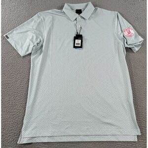 Dunning Coolmax Polo Shirt Men Medium Geometric AOP St Andrews Country Club NWT